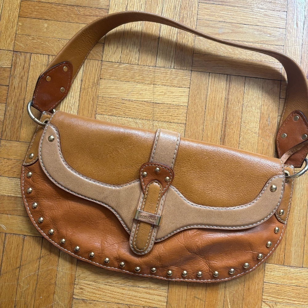 AMAZING western style leather Michael kore purse early 2010s * read descrpitoion